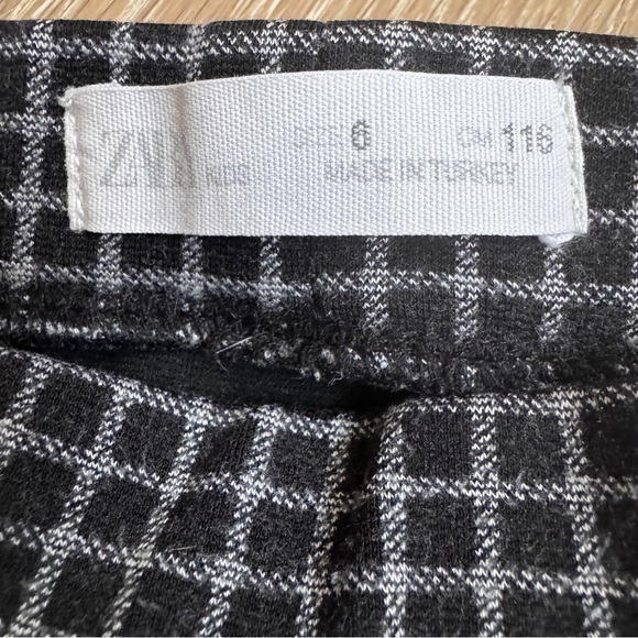 Zara Kids Black and White Pull On Checkered Pattern Leggings size 6 years - Picture 6 of 10